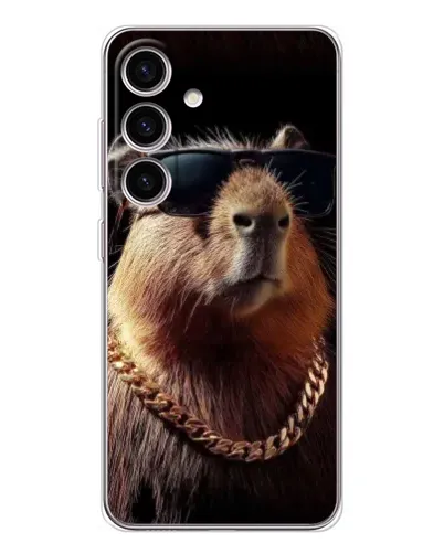 Чехол для Samsung Galaxy S25 с картинкой «Капибара золотая цепь»
