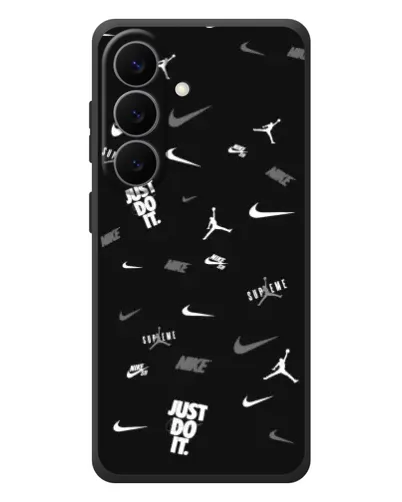 Чехол для Samsung Galaxy S26 Plus с картинкой «Nike Black Pattern» Чехол для Samsung Galaxy S26 Plus с картинкой «Nike Black Pattern»