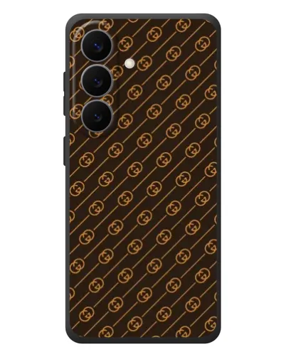 Чехол для Samsung Galaxy S26 Plus с картинкой «Gucci — золотые диагонали» Чехол для Samsung Galaxy S26 Plus с картинкой «Gucci — золотые диагонали»