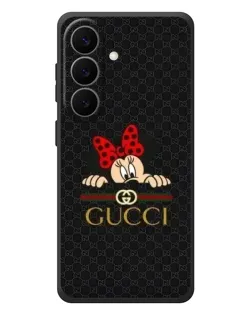 Чехол для Samsung Galaxy S26 Plus с картинкой «Минни Маус Gucci — черный»