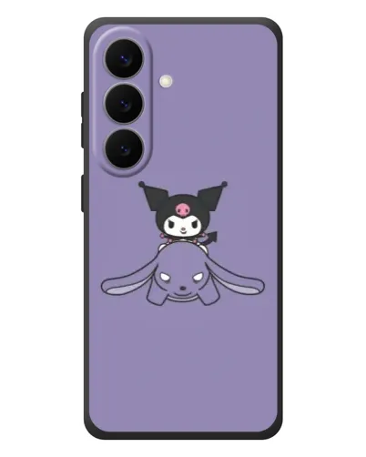 Чехол для Samsung Galaxy S26 Plus с картинкой «Kuromi на лиловом фоне»