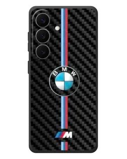 Чехол для Samsung Galaxy S26 Plus с картинкой «Эмблема BMW и карбон»