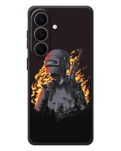 Чехол для Samsung Galaxy S26 Plus с картинкой «PUBG — огненный силуэт» Чехол для Samsung Galaxy S26 Plus с картинкой «PUBG — огненный силуэт»