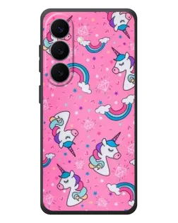 Чехол для Samsung Galaxy S26 Plus с картинкой «Unicorn паттерн розовый»