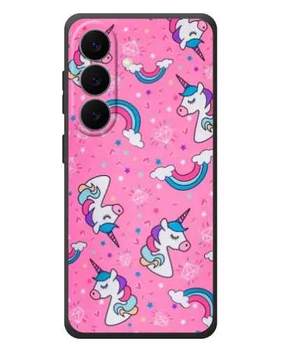 Чехол для Samsung Galaxy S26 Plus с картинкой «Unicorn паттерн розовый»
