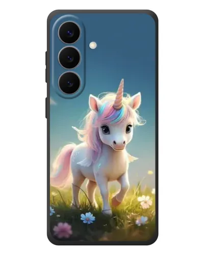 Чехол для Samsung Galaxy S26 Plus с картинкой «Единорог на поляне»