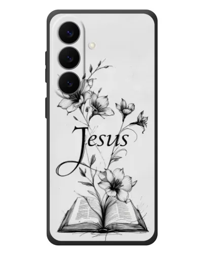 Чехол для Samsung Galaxy S26 Plus с картинкой «Цветы и Библия»