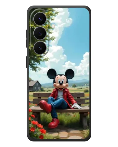 Чехол для Samsung Galaxy S26 Plus с картинкой «Микки на скамейке»