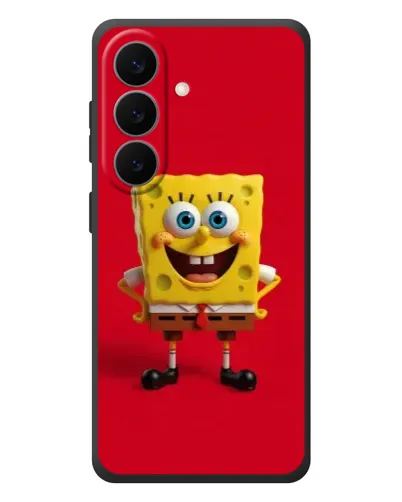 Чехол для Samsung Galaxy S26 Plus с картинкой «Спанч Боб на красном»