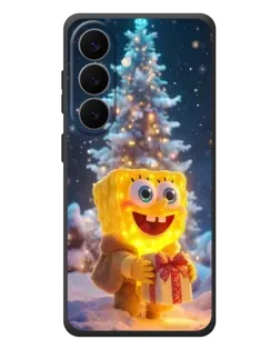 Чехол для Samsung Galaxy S26 Plus с картинкой «Рождественский Спанч Боб»