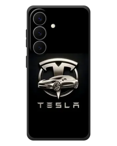 Чехол для Samsung Galaxy S26 Plus с картинкой «Tesla — серебристое авто» Чехол для Samsung Galaxy S26 Plus с картинкой «Tesla — серебристое авто»