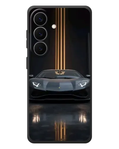 Чехол для Samsung Galaxy S26 Plus с картинкой «Lamborghini золотые линии» Чехол для Samsung Galaxy S26 Plus с картинкой «Lamborghini золотые линии»
