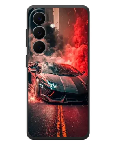 Чехол для Samsung Galaxy S26 Plus с картинкой «Lamborghini красный дым» Чехол для Samsung Galaxy S26 Plus с картинкой «Lamborghini красный дым»