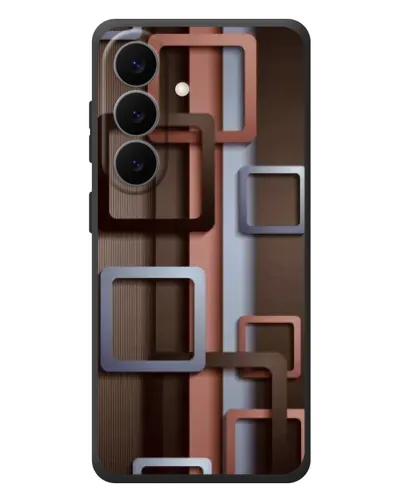 Чехол для Samsung Galaxy S26 Plus с картинкой «Коричневые объемные квадраты»