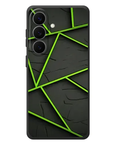 Чехол для Samsung Galaxy S26 Plus с картинкой «Зеленые геометрические линии»