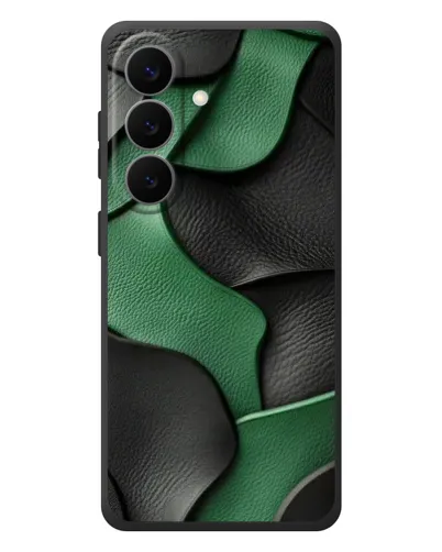 Чехол для Samsung Galaxy S26 Plus с картинкой «Зеленые кожаные волны»