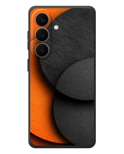 Чехол для Samsung Galaxy S26 Plus с картинкой «Геометрия оранжевых кругов»