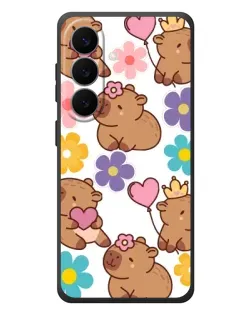Чехол для Samsung Galaxy S26 Plus с картинкой «Цветочный паттерн капибар»