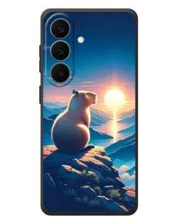 Чехол для Samsung Galaxy S26 Plus с картинкой «Закат солнца с капибарой»