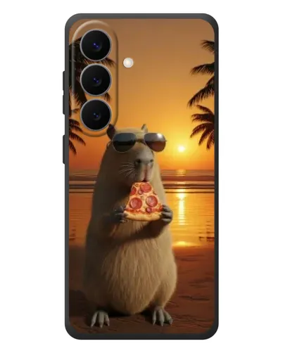 Чехол для Samsung Galaxy S26 Plus с картинкой «Капибара с пиццей» Чехол для Samsung Galaxy S26 Plus с картинкой «Капибара с пиццей»