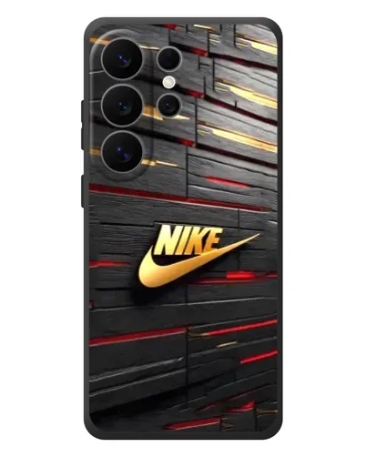 Чехол для Samsung Galaxy S26 Ultra с картинкой «Золотой Nike на металле»
