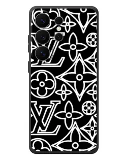 Чехол для Samsung Galaxy S26 Ultra с картинкой «Черно-белый узор LV»
