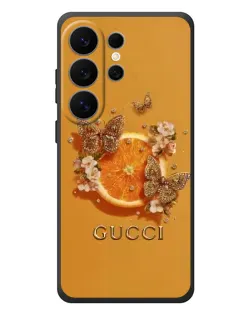 Чехол для Samsung Galaxy S26 Ultra с картинкой «Gucci — золотые бабочки» Чехол для Samsung Galaxy S26 Ultra с картинкой «Gucci — золотые бабочки»