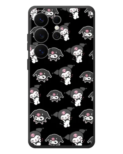 Чехол для Samsung Galaxy S26 Ultra с картинкой «Черный паттерн Kuromi»