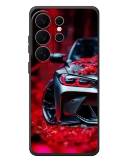 Чехол для Samsung Galaxy S26 Ultra с картинкой «Спортивная BMW и цветы»