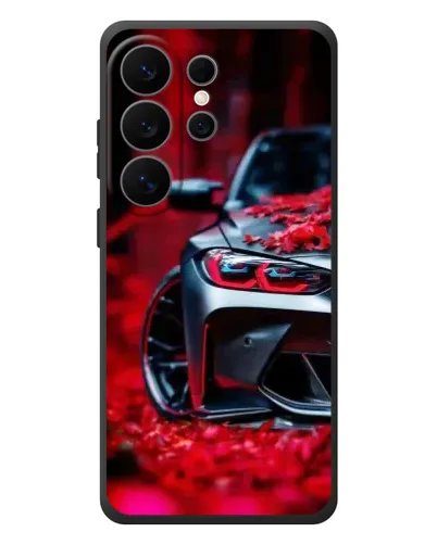 Чехол для Samsung Galaxy S26 Ultra с картинкой «Спортивная BMW и цветы» Чехол для Samsung Galaxy S26 Ultra с картинкой «Спортивная BMW и цветы»
