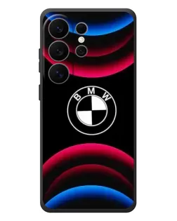Чехол для Samsung Galaxy S26 Ultra с картинкой «Логотип BMW и неоновые дуги»