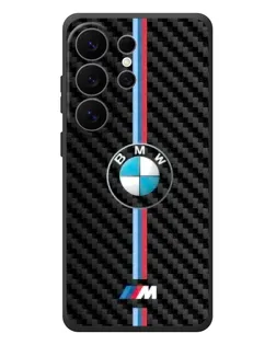 Чехол для Samsung Galaxy S26 Ultra с картинкой «Эмблема BMW и карбон»