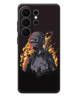 Чехол для Samsung Galaxy S26 Ultra с картинкой «PUBG — огненный силуэт»