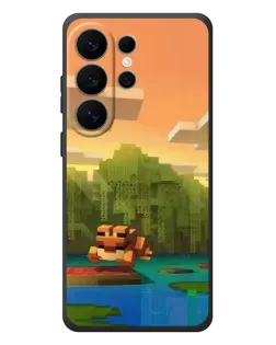 Чехол для Samsung Galaxy S26 Ultra с картинкой «Майнкрафт закат солнца»