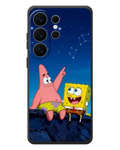 Чехол для Samsung Galaxy S26 Ultra с картинкой «Губка Боб и Патрик ночью»
