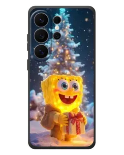 Чехол для Samsung Galaxy S26 Ultra с картинкой «Рождественский Спанч Боб»