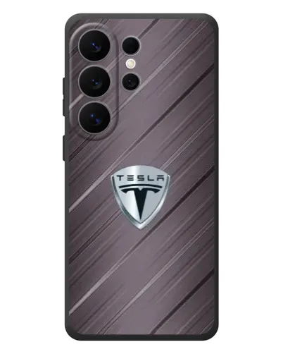 Чехол для Samsung Galaxy S26 Ultra с картинкой «Металлическая текстура Tesla»