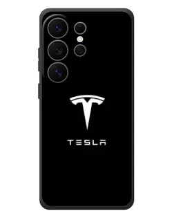 Чехол для Samsung Galaxy S26 Ultra с картинкой «Tesla White Logo»