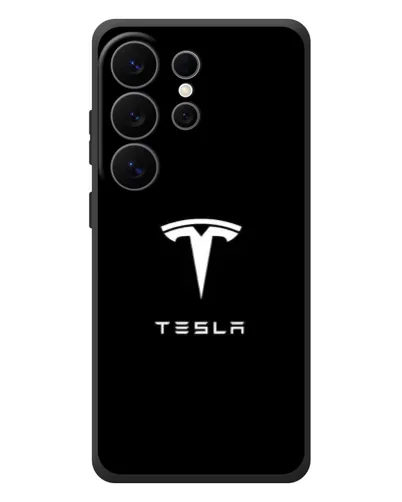 Чехол для Samsung Galaxy S26 Ultra с картинкой «Tesla White Logo»