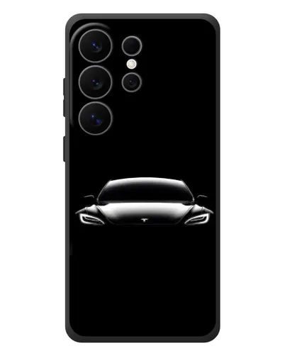 Чехол для Samsung Galaxy S26 Ultra с картинкой «Фары Tesla Night»