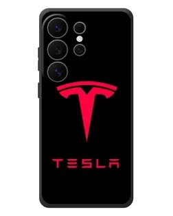 Чехол для Samsung Galaxy S26 Ultra с картинкой «Tesla Red Logo»