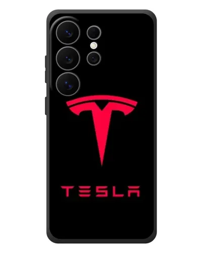 Чехол для Samsung Galaxy S26 Ultra с картинкой «Tesla Red Logo»