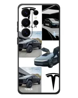Чехол для Samsung Galaxy S26 Ultra с картинкой «Коллаж Cybertruck Tesla»