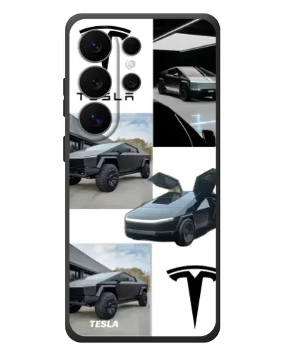 Чехол для Samsung Galaxy S26 Ultra с картинкой «Коллаж Cybertruck Tesla»