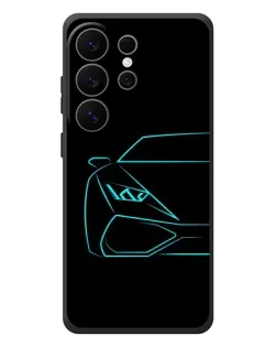 Чехол для Samsung Galaxy S26 Ultra с картинкой «Голубой силуэт Lamborghini»