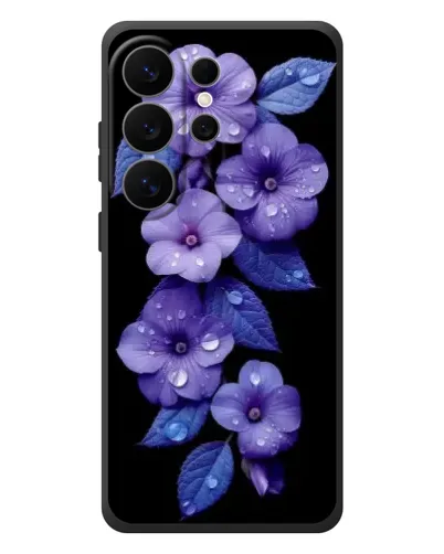 Чехол для Samsung Galaxy S26 Ultra с картинкой «Фиолетовые цветы с росою»