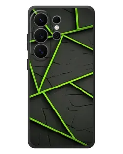 Чехол для Samsung Galaxy S26 Ultra с картинкой «Зеленые геометрические линии»