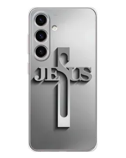Чехол для Samsung Galaxy S26 с картинкой «Металлический крест Jesus»