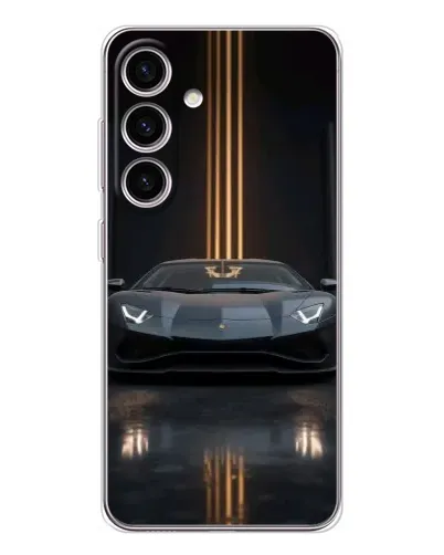 Чехол для Samsung Galaxy S26 с картинкой «Lamborghini золотые линии»