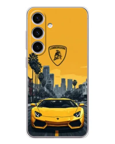 Чехол для Samsung Galaxy S26 с картинкой «Желтый Lamborghini город»
